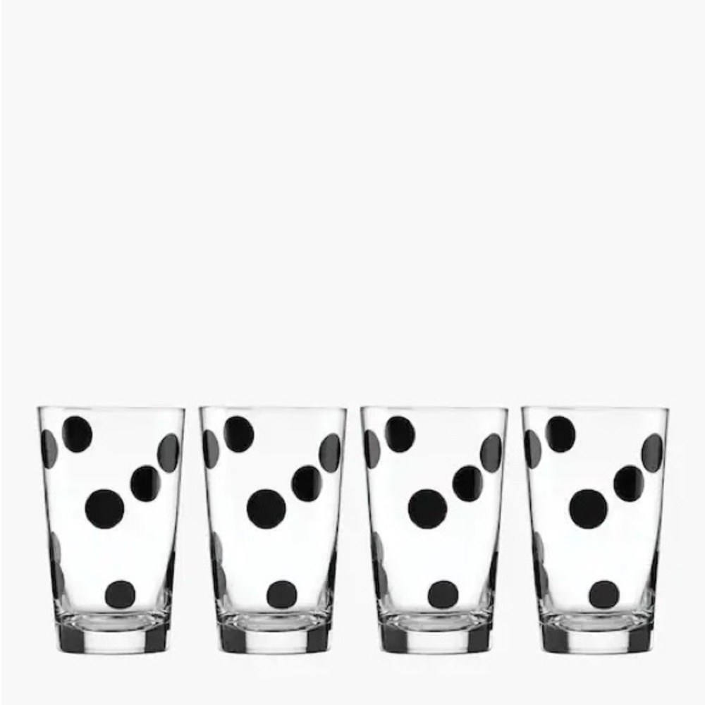 Kate Spade Deco Dot 12oz Glass Set (4)